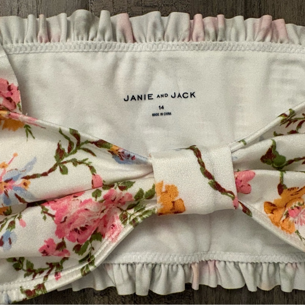 Janie and Jack Floral Two-Piece Bikini Set | Girls Size 14 - Picture 6 of 9
